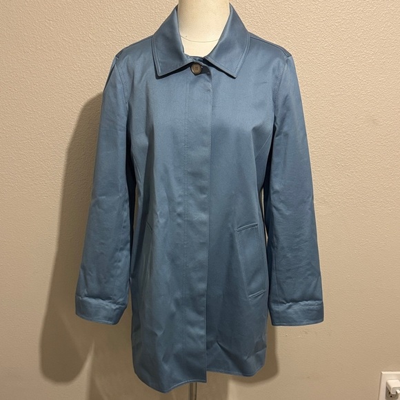 Coach Vintage Cotton Button Down Trench Coat Rain Resistant Preppy